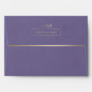 Gold & Lilac Texture Wedding Envelope