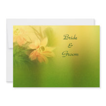 Gold Lime Floral Wedding Invitation