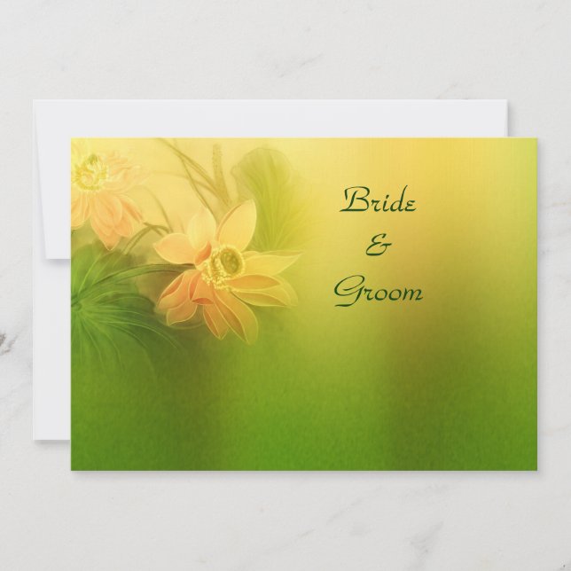 Gold Lime Floral Wedding Invitation (Front)