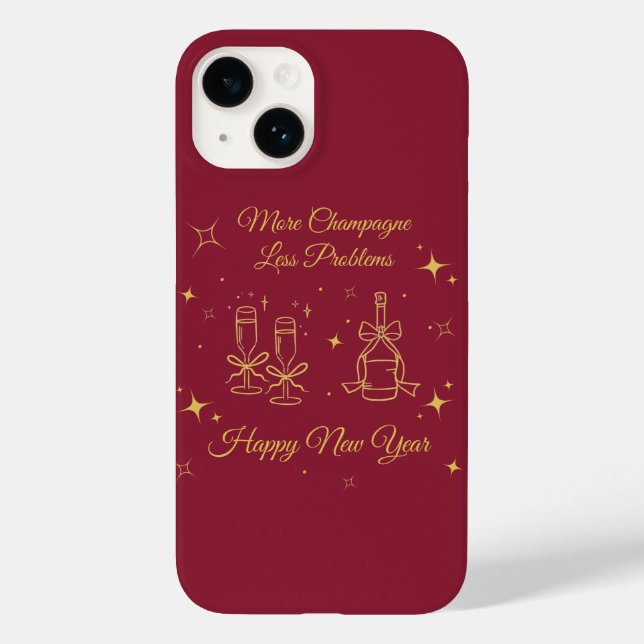 Gold Line Art New Year Design Case-Mate iPhone Case (Back)