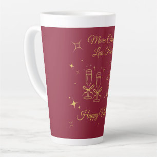 Gold Line Art New Year Design Latte Mug