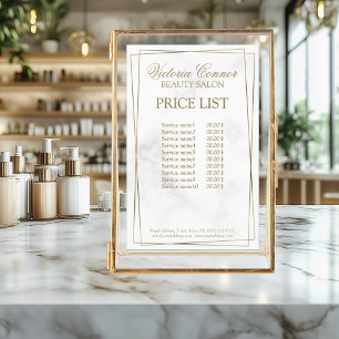 Gold Line Border Luxury Price List Flyer