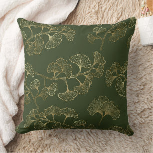 Gold Line Botanical Pattern Cushion