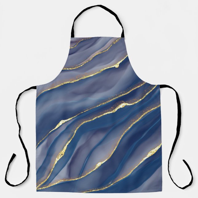 Gold Line: Luxury Abstract Inkscape Apron (Front)