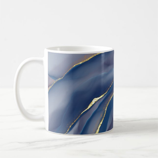 Gold Line: Luxury Abstract Inkscape Coffee Mug (Left)