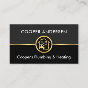 Gold Line Plumbing Heating Layers Business Card