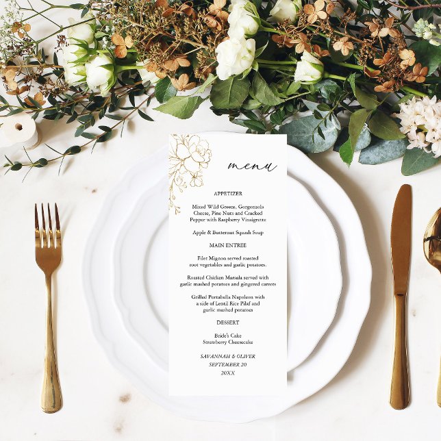 Gold Lined Floral Tall Menu (Creator Uploaded)