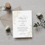 Gold Lined Floral White & Black Wedding<br><div class="desc">Get your guests excited for the unforgettable wedding you will have with your Gold Lined Floral White & Black Wedding Invitations.</div>