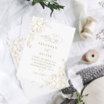 Gold Lined Floral White & Gold Wedding Invitations<br><div class="desc">Get your guests excited for the unforgettable wedding you will have with your Gold Lined Floral White & Gold Wedding Invitations. Gold Florals make this wedding invitation elegant and chic. And it's great for summer, fall, and winter weddings. It's easy to create your wedding invitations quickly with our templates. High...</div>