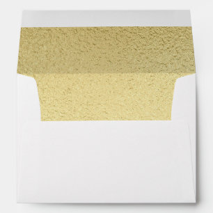 Gold lined wedding invitation envelope