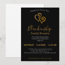 Gold Linked Hearts Family Reunion Template