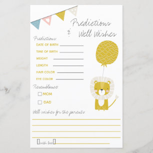 Gold Lion Predictions & Well Wish Baby Shower Game