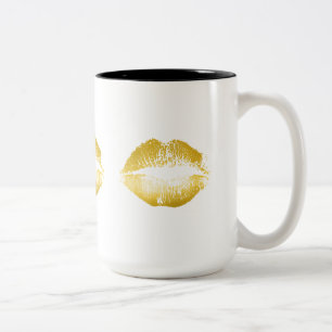 Gold Lips #2 Two-Tone Coffee Mug