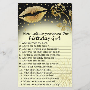 Gold Lips How well do you know the birthday girl