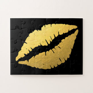 Gold Lips Jigsaw Puzzle