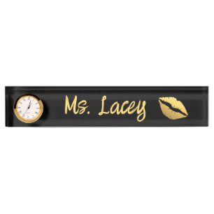 Gold Lips Nameplate