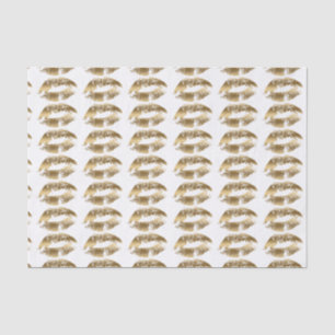 Gold Lips Pattern Tissue Paper