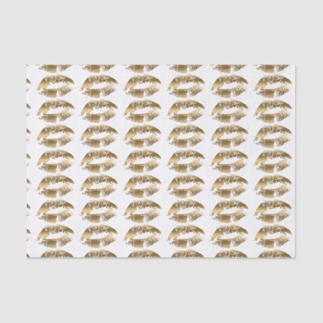 Gold Lips Pattern Tissue Paper (Front)
