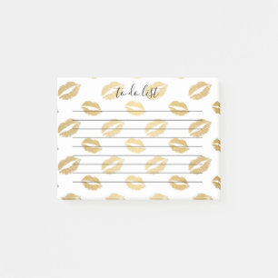 Gold Lips To Do List Post-It Notes