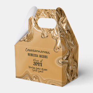 Gold Liquid Metal Graduation Party Favour Box