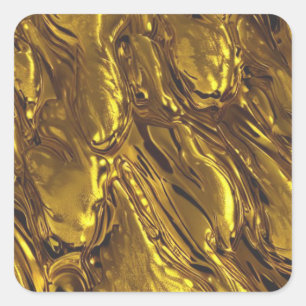 Gold Liquid Square Sticker