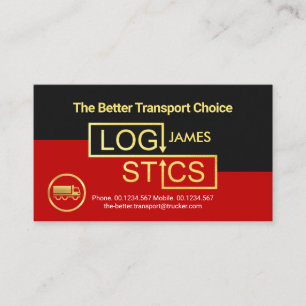 Gold Logistics Signage Trucking Business Card