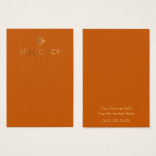 Gold Logo Burnt Orange Earring Holder Display Card
