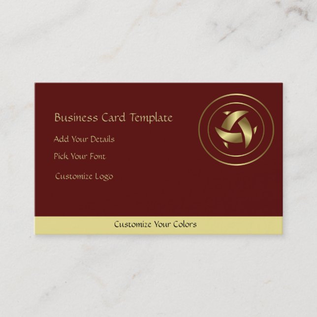 Gold Logo Crescent Moons Business Card (Front)