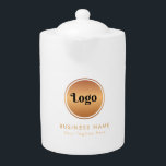 Gold Logo & Custom Text Business Company Branded<br><div class="desc">This elegant teapot would be great for your business/promotional needs! Easily add your logo and custom text by clicking on the "personalise" option.</div>