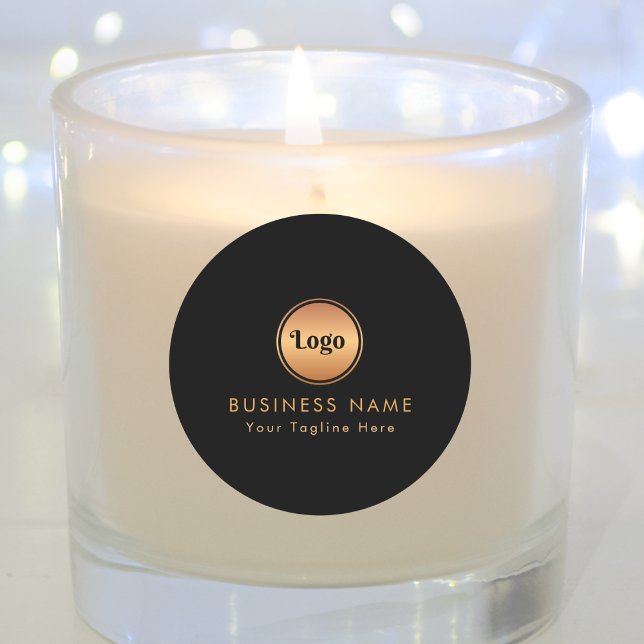 Gold Logo & Custom Text Business Company Branded  Classic Round Sticker (Creator Uploaded)