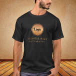 Gold Logo & Custom Text Business Company Branded   T-Shirt<br><div class="desc">This elegant t-shirt would be great for your business/promotional needs! Easily add your logo and custom text by clicking on the "personalise" option.</div>
