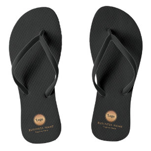 Gold Logo & Custom Text Business Company Branded Thongs