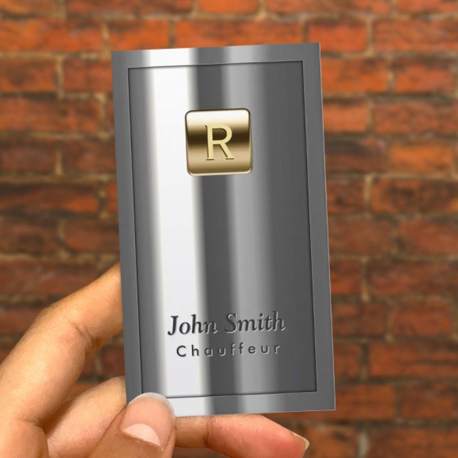 Gold Logo Metallic Chauffeur Business Card (Creator Uploaded)