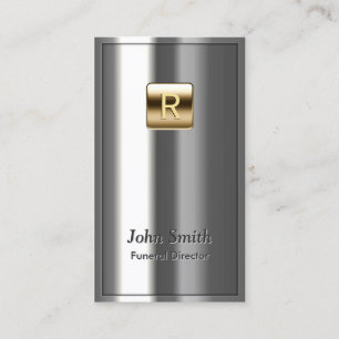 Gold Logo Metallic Funeral Business Card