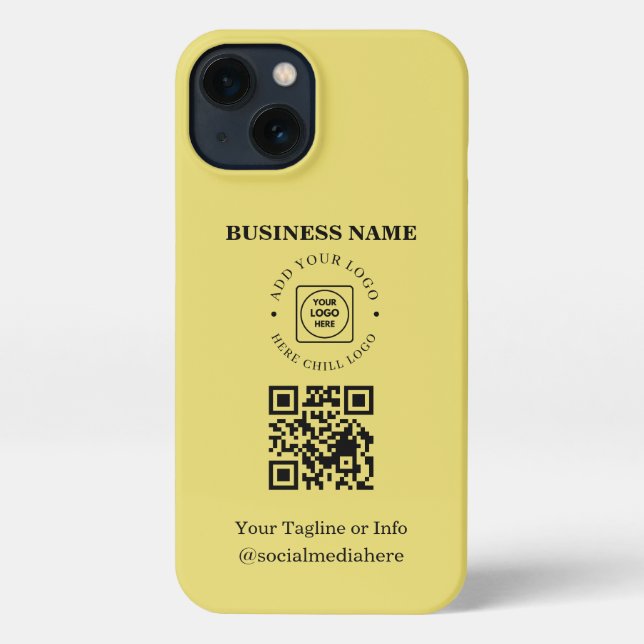 Gold Logo QR Code Business Promo iphone case (Back)