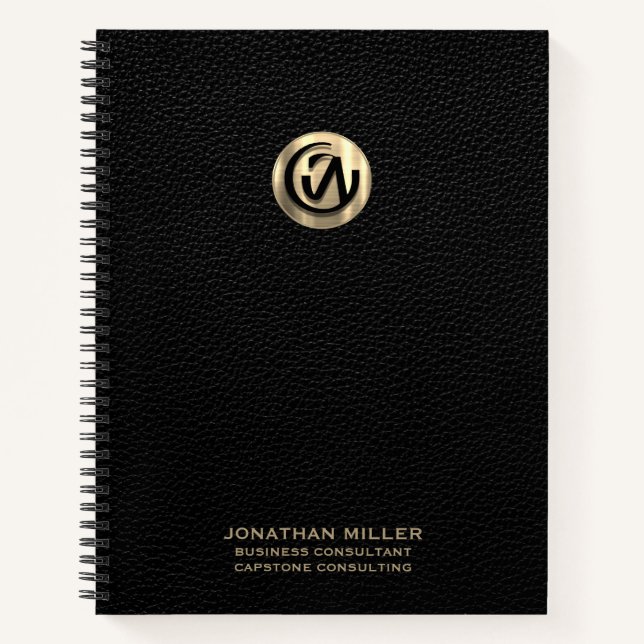 Gold Logo Spiral Notebook with Customisable Text (Front)