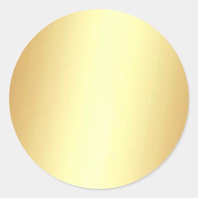 Gold Look Blank Template Add Text Large Glossy Classic Round Sticker (Front)