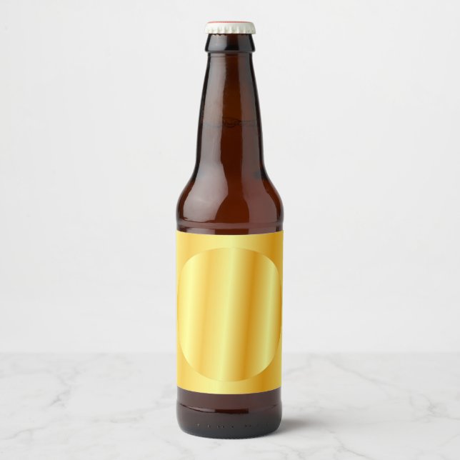 Gold Look Blank Template Glamour Custom Elegant Beer Bottle Label (Front)
