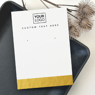 Gold look border custom logo earring display card