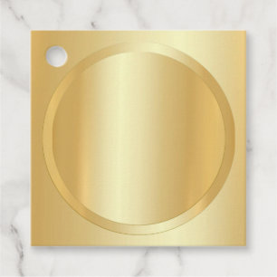 Gold Look Elegant Blank Template Add Your Text Favour Tags