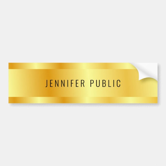 Gold Look Elegant Modern Glamour Template Bumper Sticker (Front)