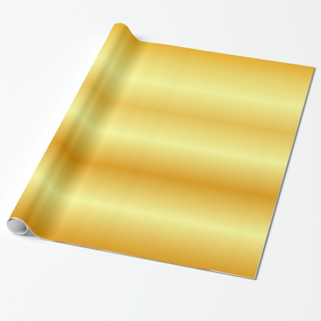 Gold Look Elegant Modern Golden Gift Glossy Wrapping Paper (Unrolled)