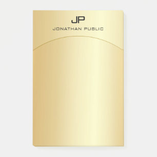 Gold Look Elegant Modern Monogrammed Template Post-it Notes