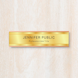 Gold Look Elegant Modern Personalised Template Door Sign