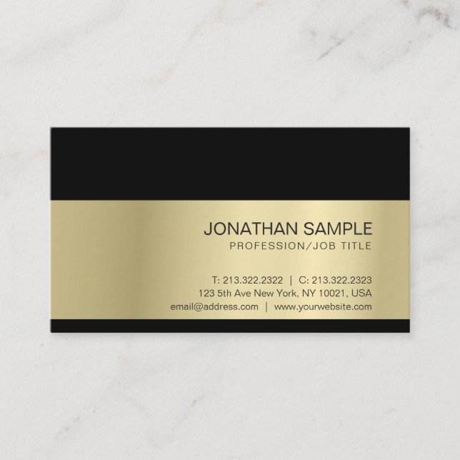 Gold Look Elegant Modern Professional Creative Business Card (Front)