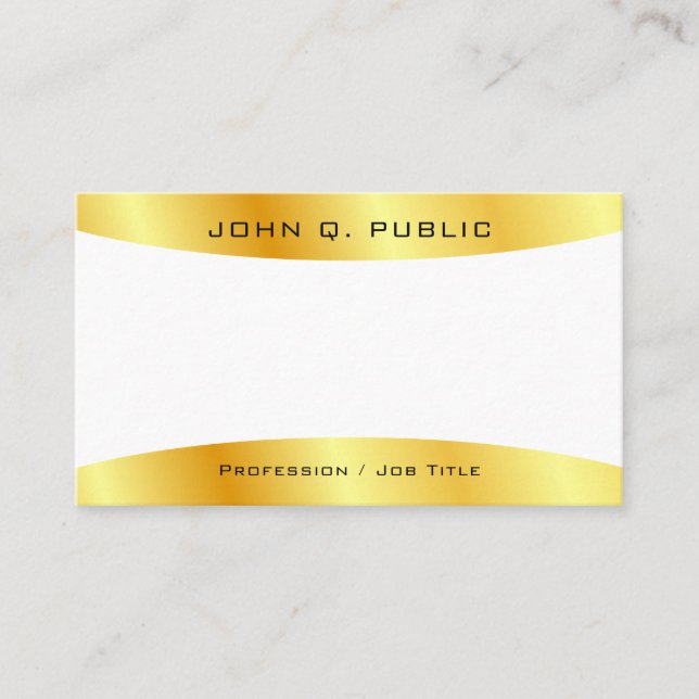 Gold Look Elegant Modern Simple Personalised Business Card (Front)