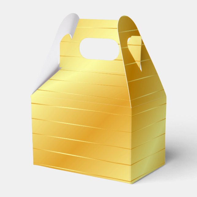 Gold Look Elegant Modern Template Trendy Glossy Favour Box (Front Side)