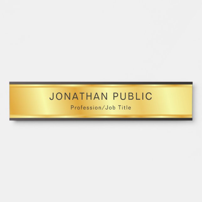 Gold Look Elegant Modern Trendy Template Door Sign (Front)