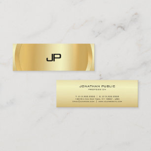 Gold Look Elegant Monogram Modern Professional Mini Business Card