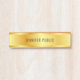 Gold Look Elegant Rose Gold Modern Template Door Sign